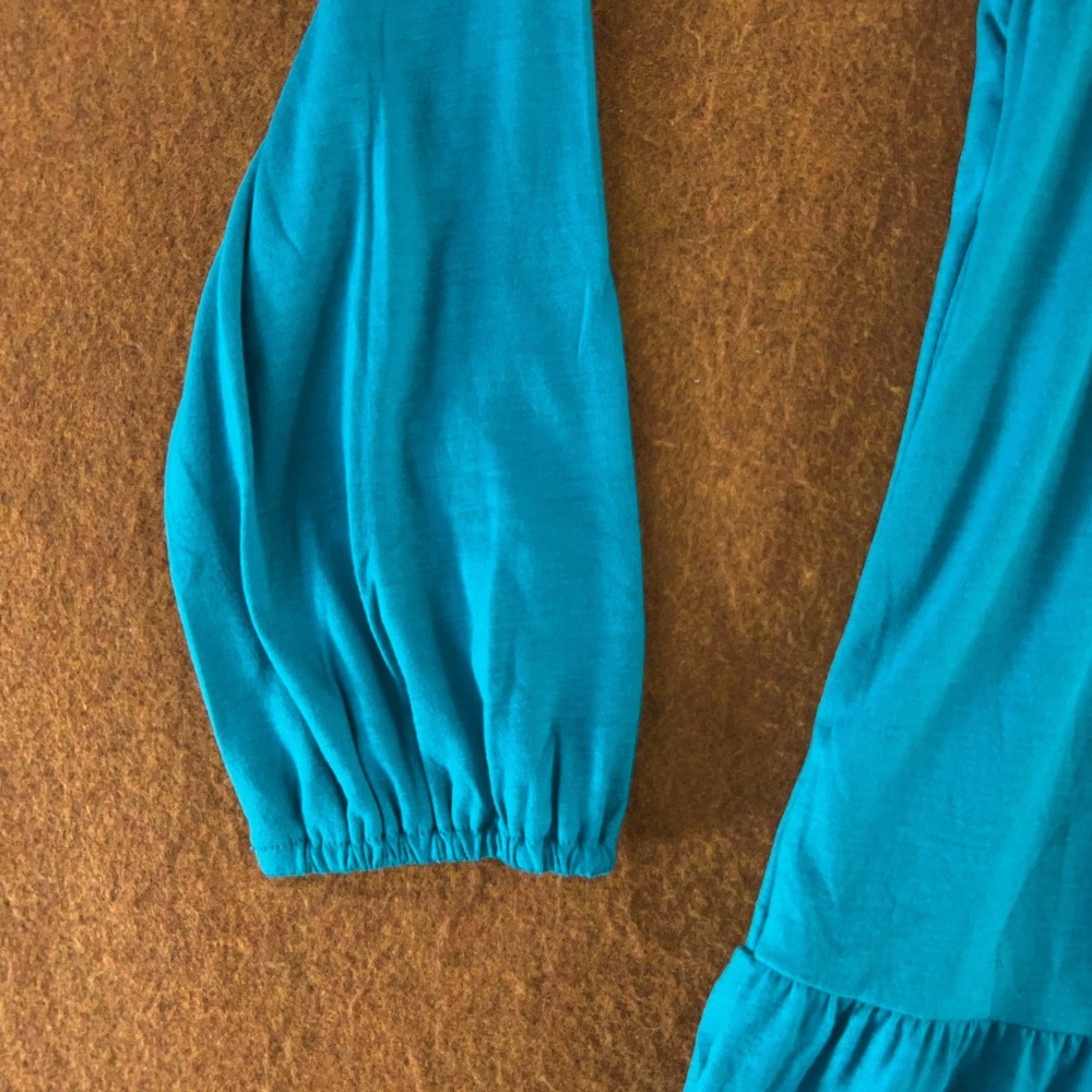 Anrabess Womens Size Small Blue Long Sleeve V Neck Tiered Dress NWT - Picture 2 of 11
